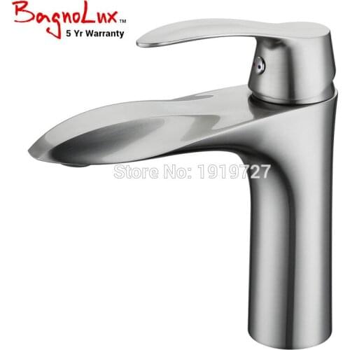 Vidric New Lead-Free Solid Brass Exclusive Design Brushed Nickel Single Lever Hot Cold Tap Wash Sink Vanity Mixer Bathroom Sink