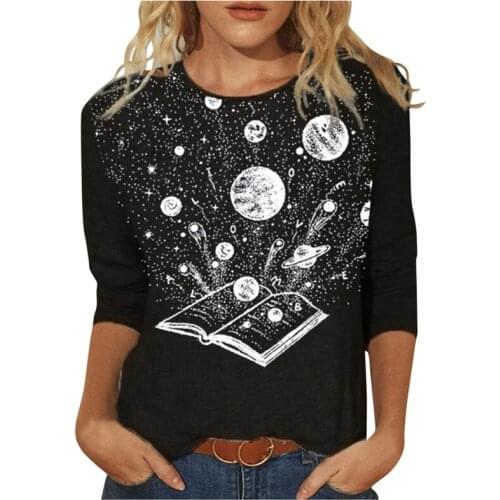2021 Summer Tshirts Female Fashoin Printing Long Sleeve Pullover Harajuku O Collared T-shirts Classic High Street Pullover Топ