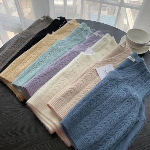 Candy Color Sweater Vest VD1554 Elegant V Neck Women Autumn Winter Warm Knit Vest
