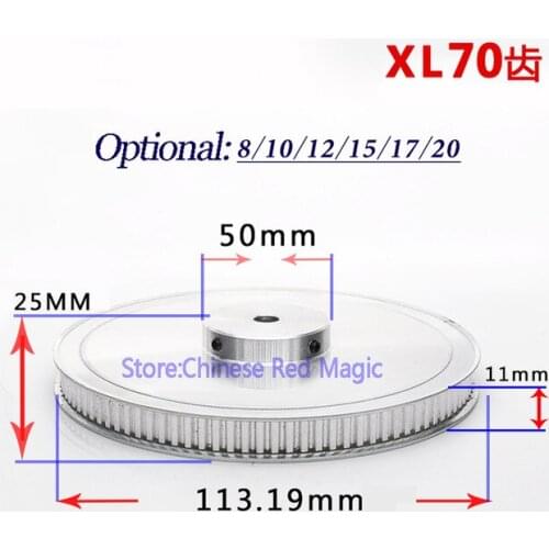 XL70 70 tooth Timing Pulley Aluminum 3D Printer Parts 70XL 70teeth Width 11mm Synchronous Wheel Gear