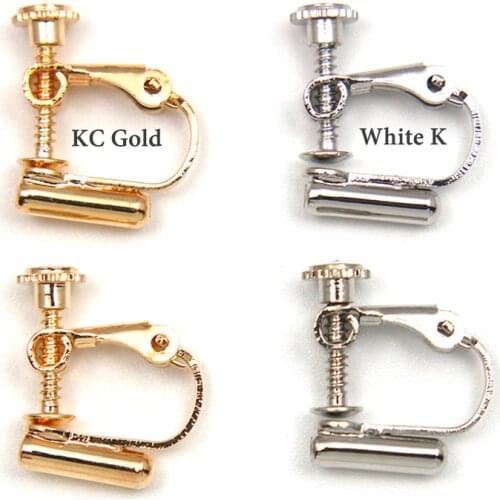 10pcs/Lot DIY Handmade Clip on Earring Converters Screw Ear Clip Converter Turn Studs Silver needle Into A Clip-On Earrings JF55
