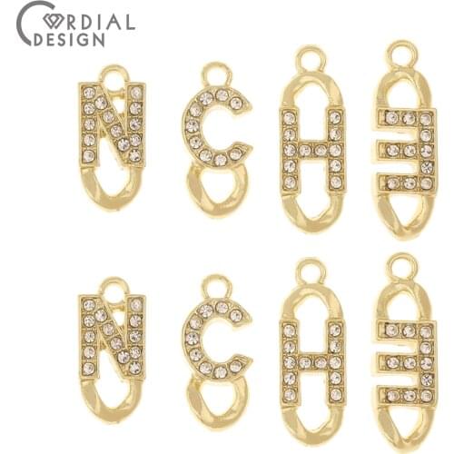 Cordial Design 100Pcs Jewelry Accessories/Rhinestone Charm/DIY Making/Letter Shape/Jewelry Findings & Components/Hand Made