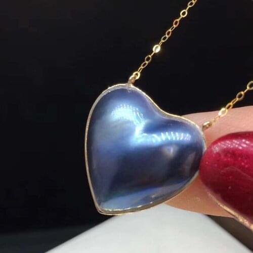 18K gold natural mabe pendant temperament goddess must have super fairy specifications 14-15MM pp11