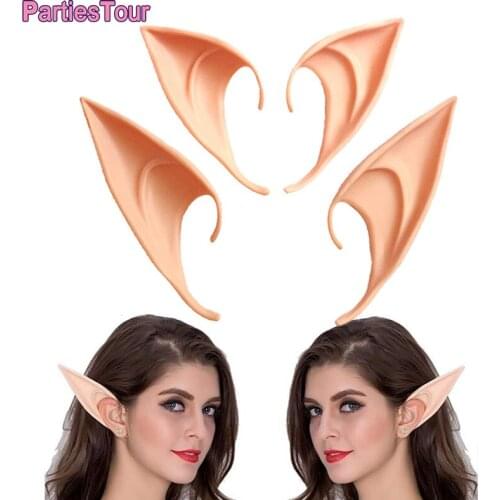 2 Pairs Elf Ears Halloween Elven Vampire Fairy Ears Cosplay Fairy Elf Ears Anime Party Dress Up Costume Masquerade Accessories
