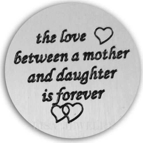 22mm the love between a mother and daughter is forever Floating locket plates fit 30mm Stainless Steel Floating glass Lockets