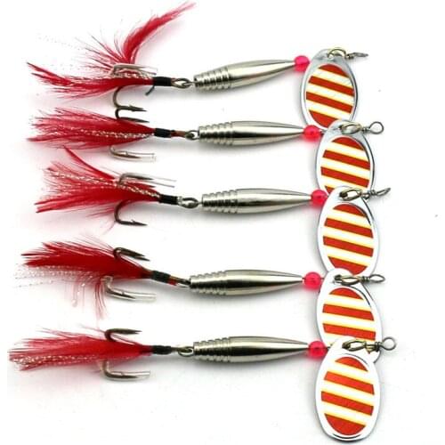 5pcs 11g 8cm 6#japan hooks spinner spoon fishing lures pike bass hard metal sequin fishing baits isca pesca fishing tackles