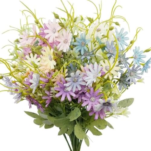 6 Bundles Artificial Daisy Flowers Outdoor UV Resistant Fake Plants No Fade Plastic Silk Flowers for Outdoor Indoor Home-ABUX