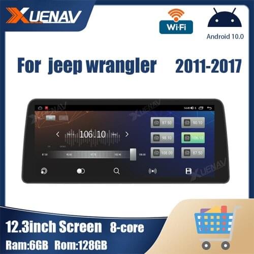 12.3 inch Screen Car Radio for Jeep Wrangler 2011 2012 2013 2014 2015 2016 2017 GPS Navigation Head unit Car Stereo Receiver