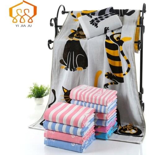 18 Colors 140x70cm 100% Cotton Fiber Towels Animal Pattern Super soft Bath Towel Cloth Adult Cartoon Absorbent Beach Towels