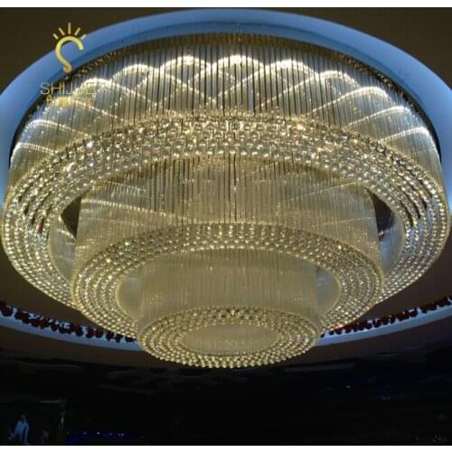 Large hotel engineering lamp round crystal lamp engineering lighting clubhouse lamp villa lighting sales department lamp Price