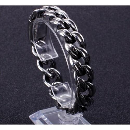 Vintage stainless steel Casting Link chain bracelet Mens Punk jewelry Heavy huge high quality 16mm 8.5'' 84g