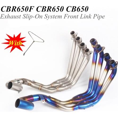 CBR650F CBR650 CB650F Motorcycle Exhaust Slip-On Front Link Pipe Escape Moto Full System Moveable Connect For Honda CBR 650R 650