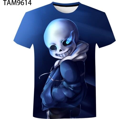 Cartoon Character Undertale Childrens Short Sleeve T-Shirt Boy Girl Casual Hip-Hop Street Fashion Style Oversize Top 4T-5XL