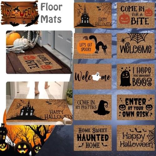 Halloween Doormat Blanket Welcome Home Front Door Decorations Halloween Decor Halloween Decor Door Mat for Outdoor Front Door