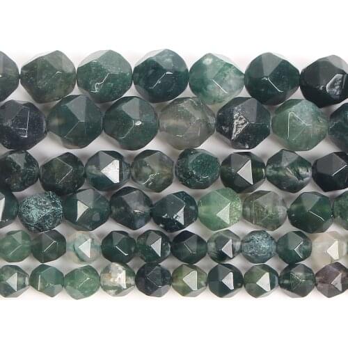 Big Faceted Water Grass Agate Natural Stone Beads Round Beads For Jewelry Making DIY Bracelets Earrings Accessories 6/8/10MM