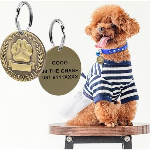 Personalized Engraving Anti-lost Dog ID Tag Identification Customized Pet Name Puppy Collar Dog Cat Bone Tags Pet Supplies