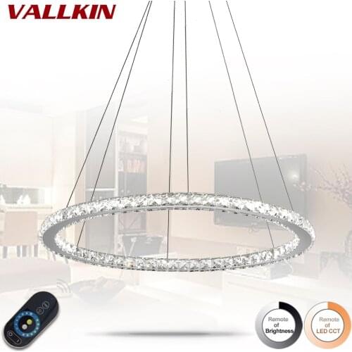 Dimmable Diamond Round Ring Led Pendant Light For Kitchen Suspension Luminaire Lustre Living lamp circles Hanging Lamps Lights