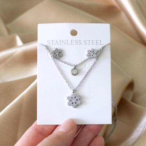 LUXUKISSKIDS Snow Flower Bridal Crystal Wedding Dubai Jewelry Set Necklace Earring Jewellery Set For Women Girls Christmas Gift