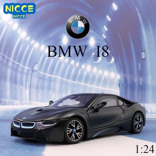 Nicce 1:24 BMW I8 Black Car Alloy Car Model Simulation Car Decoration Collection Gift Toy Die Casting Model Boy Toy