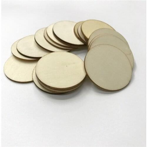 300PCS 10/20/30/40/50/60MM Mix Round Wooden Scrapbooking Carft for Handmade Home Embellishments DIY Wood Circle Decoration