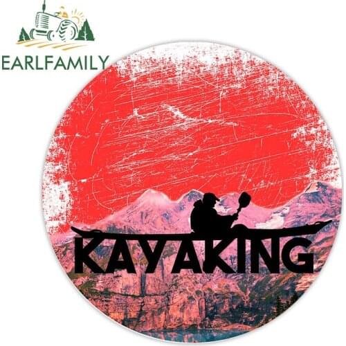 EARLFAMILY 13cm x 12.7cm for Kayaking Kayak Canoe Tour Car Sticker Motorcycle Laptop Decal Scratch-Proof Personality Graphics