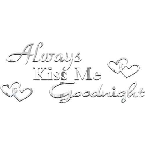 JM159 Kiss Me Goodnight Foreign Trade English Letter Mirror Sticker Wall Sticker