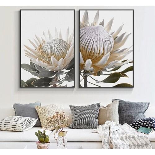 Wall Art Canvas Paintings White Flowers Posters And Prints On The Wall Landscape Wall Pictures for Living Room Home Decoration