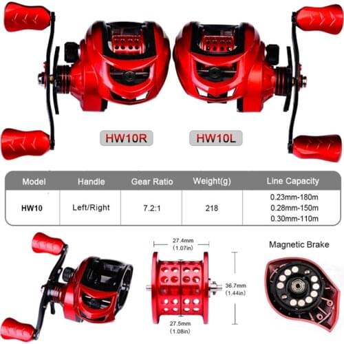 New Compact Design Water Drop Wheel Fishing Wheel 7.2:1 High Speed Ratio，Bearings: 9+1BB，The Braking Force In 10 Gear Is 10KG