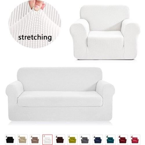 Solid Color Sofa Covers for Living Room Armchair Sectional Couch Covers Elastic Stretch Slipcovers Sofa Tight Wrap 1/2/3/4 seat