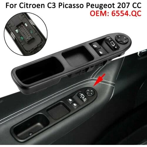 Front Left Right Master Electric Window Switch Button For Citroen C3 Picasso Peugeot 207 CC 6554.QC