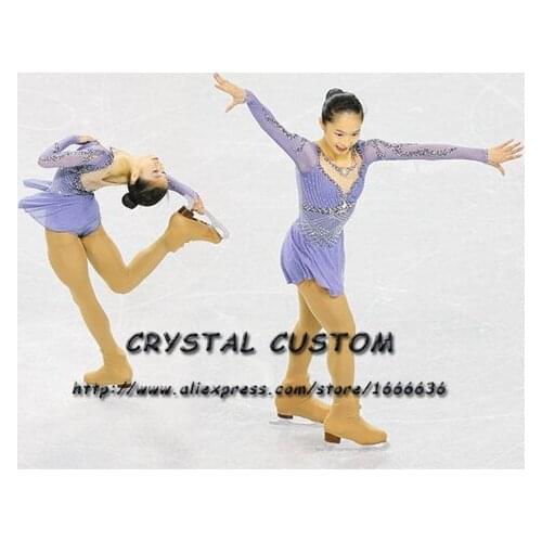 Girls Custom Figure Skating Dresses Graceful New Brand Ice Skating Dresses For Competition Crystal DR3844
