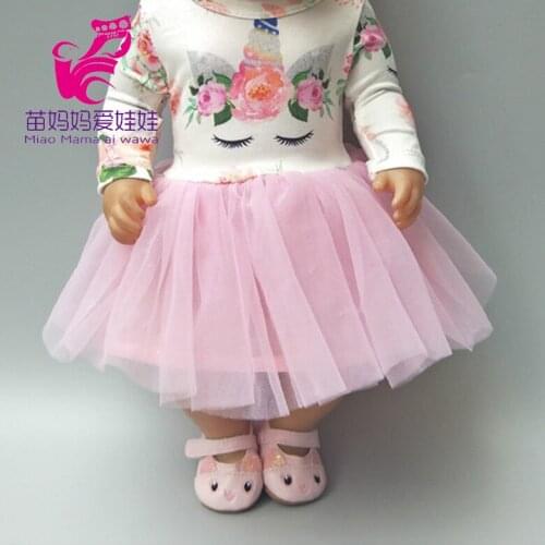 Fits baby dolls lace pink reindeer dress for 18 inch girl doll dress baby toys doll wear