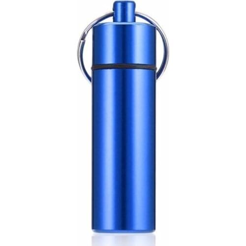 Portable Mini Waterproof Aluminum Tablet Storage Box Capsule Container Keychain U2JD