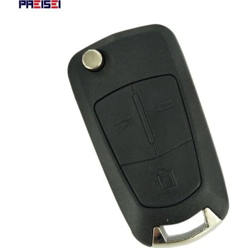 PREISEI 10pieces/lot 3 Buttons Replacement Flip Remote Car Key Case Shell For OPEL Astra H Corsa D Vectra C Zafira HU100 Blade