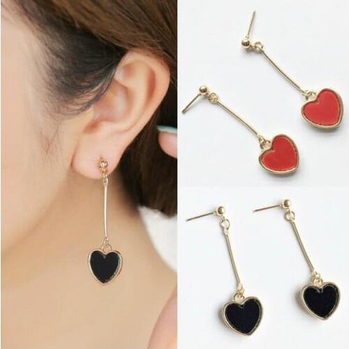 Ex377 Wedding Party Fashion Simple Cute/Romantic Alloy 4mm ball needle Heart Earrings Womens Jewelry Accessories 1 Pair