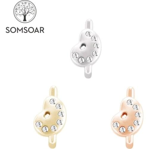 Somsoar Jewelry Clear Crystal Art Palette Slide Charms fit 10mm Mesh Bracelet Leather Wrap Bracelet accessories Making 10pcs/lot