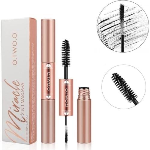 2 In 1 Makeup Mascara Black Natural Curling Lengthening Fluffy Eyelashes Waterproof Fast Dry Lasting 4D Mascara Cosmetics TSLM2