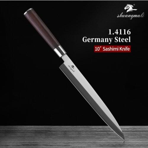 10Inch Japanese Fish Chef Knife Germany 1.4116 Stainless Steel Yanagiba Filleting Chef Knives Utility Slicing Salmon Sushi Knife
