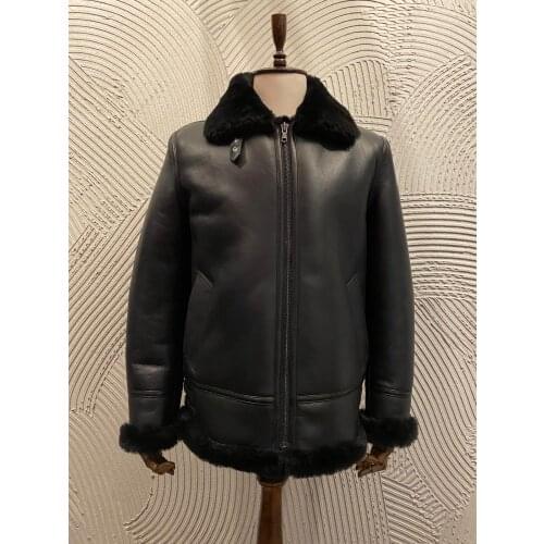 YASIN ANTILOP Genuine Leather %100 Original Real Sheepskin Shearling Leather Bomber Flying Pilot Jacket