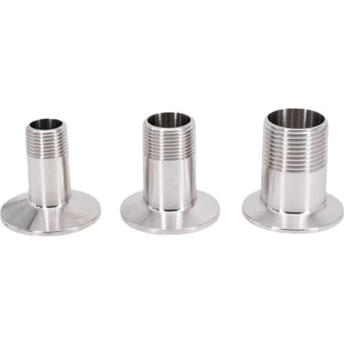 1/4" 3/8" 1/2" 3/4" 1" 1.2" 1.5" BSPT Male x 0.5" 0.7" 1" 1.5" 2" Tri Clamp SUS 304 Stainless Sanitary Coupler Fitting Homebrew