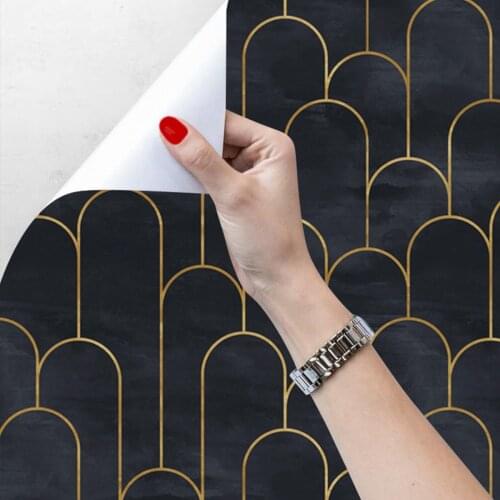 1Pcs European Style Simple Geometric Removable Stickers Living Room Bedroom Background Wall Decoration Wall Stickers 45x200cm