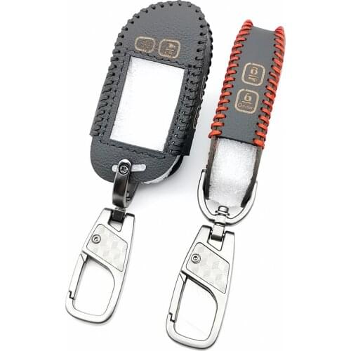 2020 High Quality leather key case for ST-5A Safety In Two Senses Car Alarm System Russian Version Fob