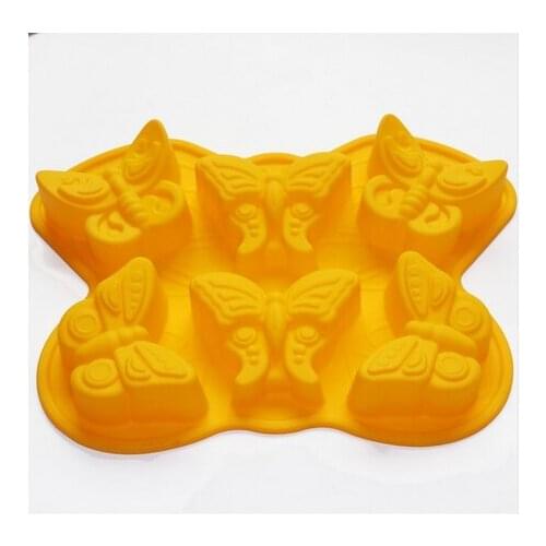 6-butterfly Soap Moulds Chocolate Jelly Tray Muffin Cupcake Bakeware Silicone Mold