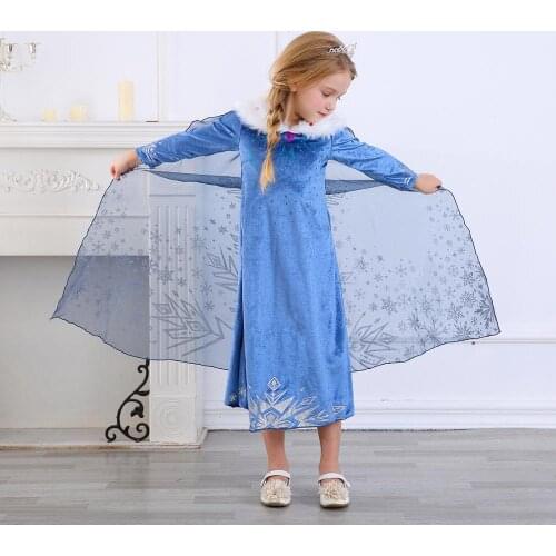 Snow Queen Cosplay Anime Kids Dresses For Girls Girls Dresses For Party And Wedding Halloween Dress Child Childrens Clothing