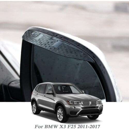 Car Rearview Mirror Rain Eyebrow Auto Shield Snow Guard Sun Side Visor Shade Protector For BMW X3 F25 2011-2017 Auto Accessory
