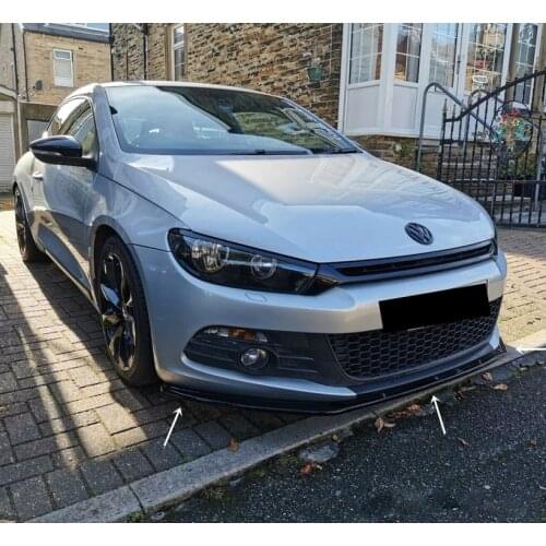 Volkswagen Scirocco Front Bumper Lip Attachment Gloss Black 3 Pcs