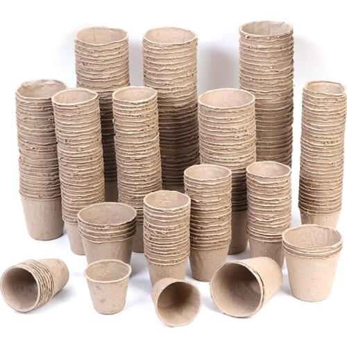 10/50/100 Pcs Paper Pot Plant Starters Seedling Herb Seed Nursery Cup Kits Organic Biodegradable Eco-Friendly Home Cultivation