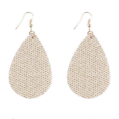 E6963 ZWPON 2020 New Net Structure PU Leather Glitter Teardrop Earrings for Women Fashion Statement Earrings Jewelry Wholesale