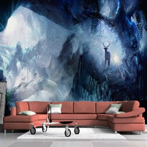 Custom mural Beautiful romantic dream elk fresco living room TV background wallpapers hotel bedroom custom mural
