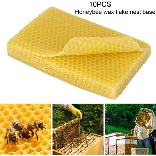 10pcs Beeswax Foundation Bee Comb Honey Frame Tools Beehive Material Products Garden Hive 13*9cm Honeycomb Mold Bee Nest
